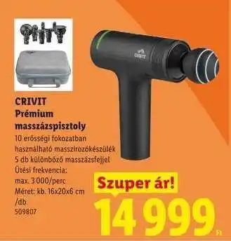 Lidl Crivit Prémium masszázspisztoly ajánlat