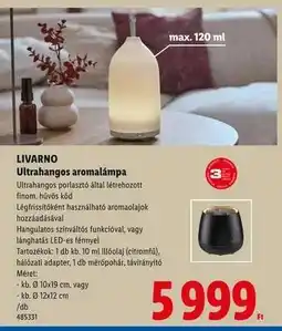Lidl Livarno Ultrahangos aromalámpa ajánlat