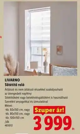 Lidl Livarno Sötétítő roló ajánlat