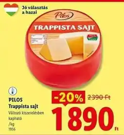 Lidl PILOS Trappista sajt ajánlat