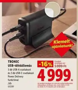 Lidl TRONIC USB töltőállomás ajánlat