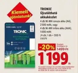 Lidl TRONIC Újratölthető akkukészlet ajánlat