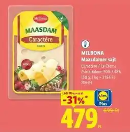 Lidl MILBONA Maasdamer sajt ajánlat