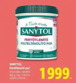 Lidl Sanytol fertőtlenítő por ajánlat