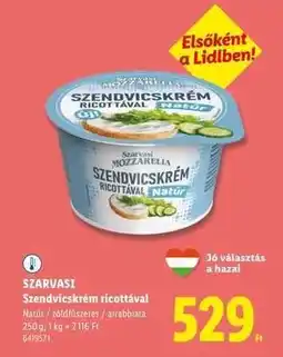Lidl SZARVASI Szendvicskrém ricottával ajánlat