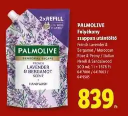 Lidl Palmolive folyékony szappan-utántöltő ajánlat