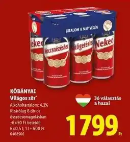 Lidl KŐBÁNYAI Világos sör ajánlat