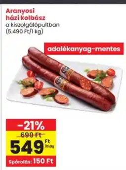 Interspar Aranyosi házi kolbász ajánlat