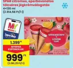 Interspar Spar citromos, eperbevonatos tölcséres jégkrémválogatás ajánlat