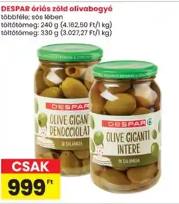 Interspar Spar óriás zöld olívabogyó ajánlat