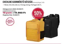 Interspar Checkline kabinméretű hátizsák ajánlat