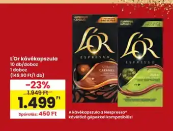 Interspar L'Or kávékapszula ajánlat