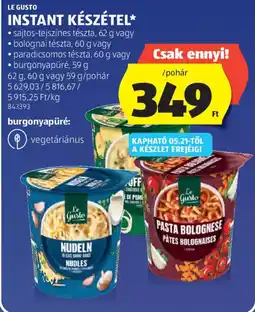 ALDI Le Gusto sajtos-tejszínes tészta ajánlat