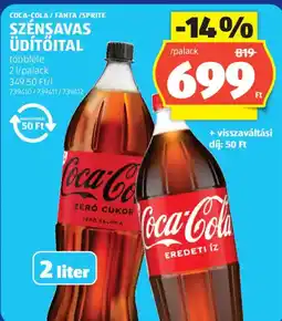 ALDI Coca-Cola, Fanta, Sprite szénsavas üdítőital ajánlat