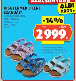 ALDI Kisgyermek licenc szandál ajánlat