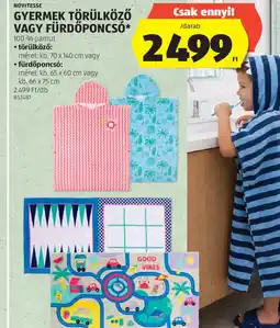 ALDI Gyermek törölköző vagy fürdőponcsó ajánlat