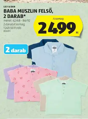 Baba muszlin felső