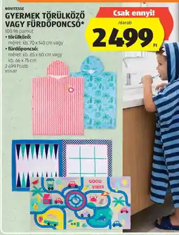 ALDI Gyermek törülköző vagy fürdőponcsó ajánlat