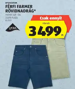 ALDI Up2fashion férfi farmer rövidnadrág ajánlat