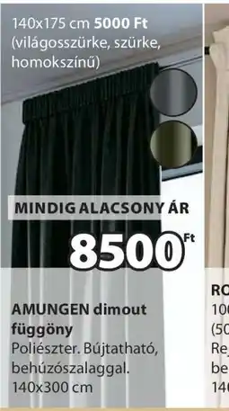 JYSK AMUNGEN dimout függöny ajánlat