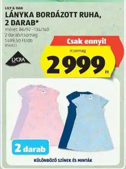 ALDI Lányka bordázott ruha, 2 darab ajánlat