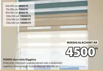 JYSK FEMRIS DUO ROLÓS FÜGGÖNY ajánlat