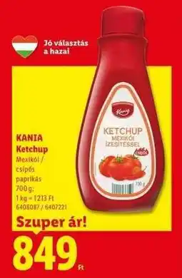Lidl KANIA Ketchup ajánlat