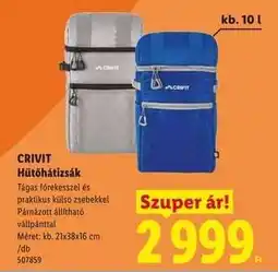 Lidl CRIVIT Hűtőhátizsák ajánlat