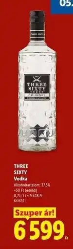 Lidl THREE SIXTY VODKA ajánlat