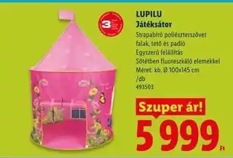 Lidl LUPILU Játéksátor ajánlat