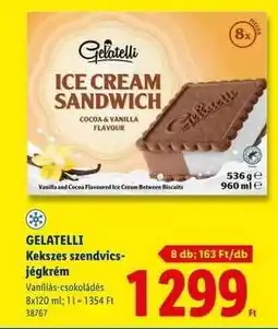 Lidl GELATELLI Kekszes szendvics-jégkrém ajánlat