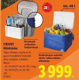 Lidl CRIVIT Hűtőtáska ajánlat
