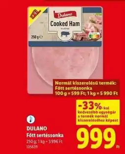 Lidl DULANO Főtt sertéssonka ajánlat