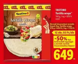 Lidl Tastino Tortilla wraps ajánlat