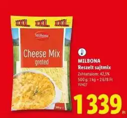 Lidl MILBONA Reszelt sajtmix ajánlat