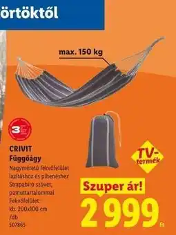 Lidl CRIVIT Függőágy ajánlat