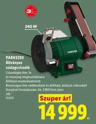 Lidl PARKSIDE Állványos szalagcsiszoló ajánlat
