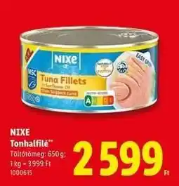 Lidl NIXE Tonhalfilé ajánlat