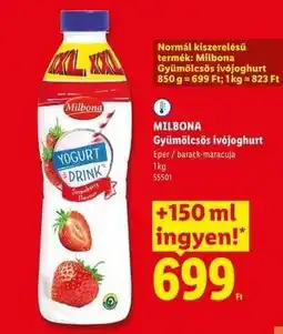 Lidl MILBONA Gyümölcsös ivójoghurt ajánlat