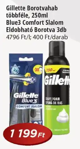 Real Gillette Borotvahab és Blue3 Comfort Slalom Eldobható Borotva ajánlat