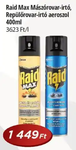 Real Raid Max Mászórovar-irtó, Repülőrovar-irtó aeroszol ajánlat