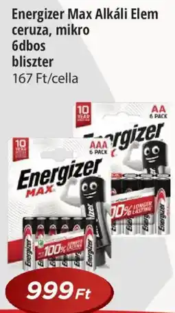 Real Energizer Max Alkáli Elem ajánlat