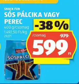 ALDI SNACK FUN SÓS PÁLCIKA VAGY PEREC ajánlat