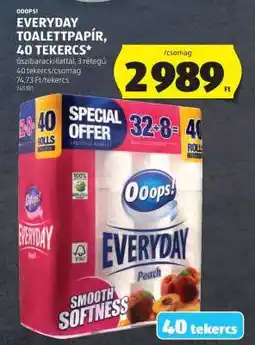 ALDI Ooops! Everyday Toalettpapír, 40 tekercs ajánlat