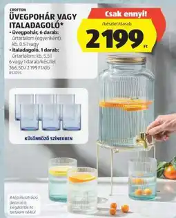 ALDI CROFTON ÜVEGPOHÁR VAGY ITALADAGOLÓ ajánlat