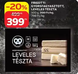 Auchan Frigotti gyorsfagyasztott leveles tészta ajánlat