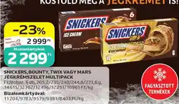 Auchan Snickers, bounty, twix vagy mars jégkrémszelet multipack ajánlat