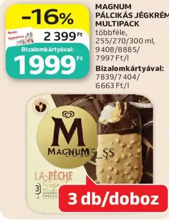 Auchan Magnum pálcikás jégkrém multipack ajánlat