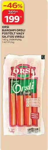 Auchan Orsi Baromfi Orsli füstölt vagy sajtos virsli ajánlat