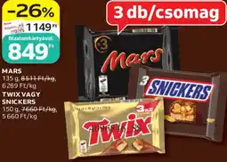 Auchan Mars, Twix vagy Snickers ajánlat